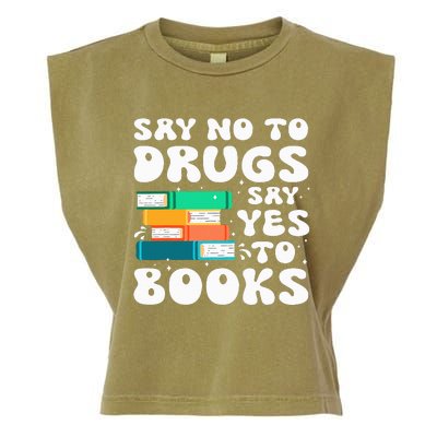 Say No Say Yes To Books Red Ribbon Week Awareness Reading Garment-Dyed Women's Muscle Tee