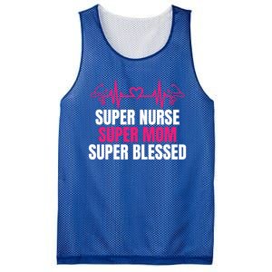 Super Nurse Super Mom Super Blessed Humor Tee For Nurses Gift Mesh Reversible Basketball Jersey Tank