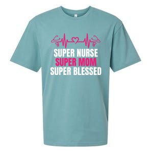 Super Nurse Super Mom Super Blessed Humor Tee For Nurses Gift Sueded Cloud Jersey T-Shirt