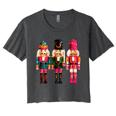 Sequin Nutcracker Women's Crop Top Tee