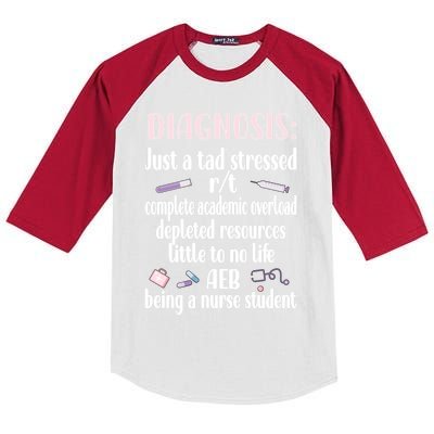 Stressed Nurse Student Future Nurse Nursing School Student Gift Kids Colorblock Raglan Jersey