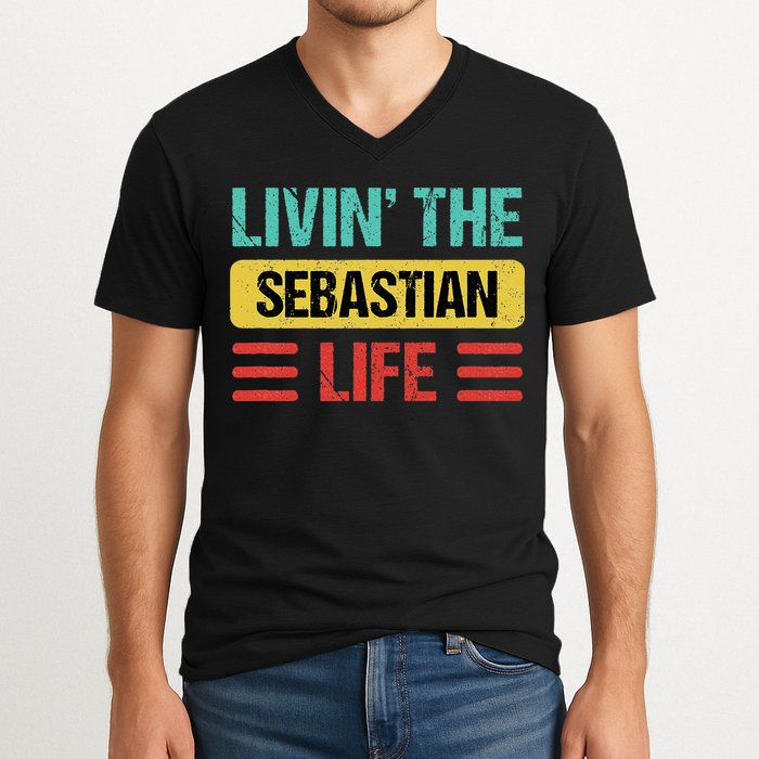 Sebastian Name V-Neck T-Shirt