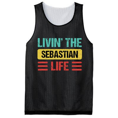 Sebastian Name Mesh Reversible Basketball Jersey Tank