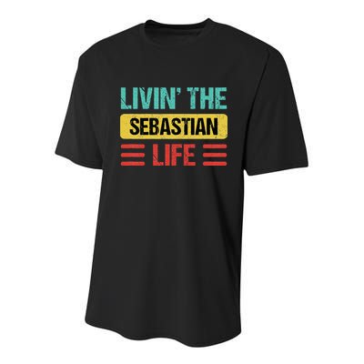 Sebastian Name Youth Performance Sprint T-Shirt