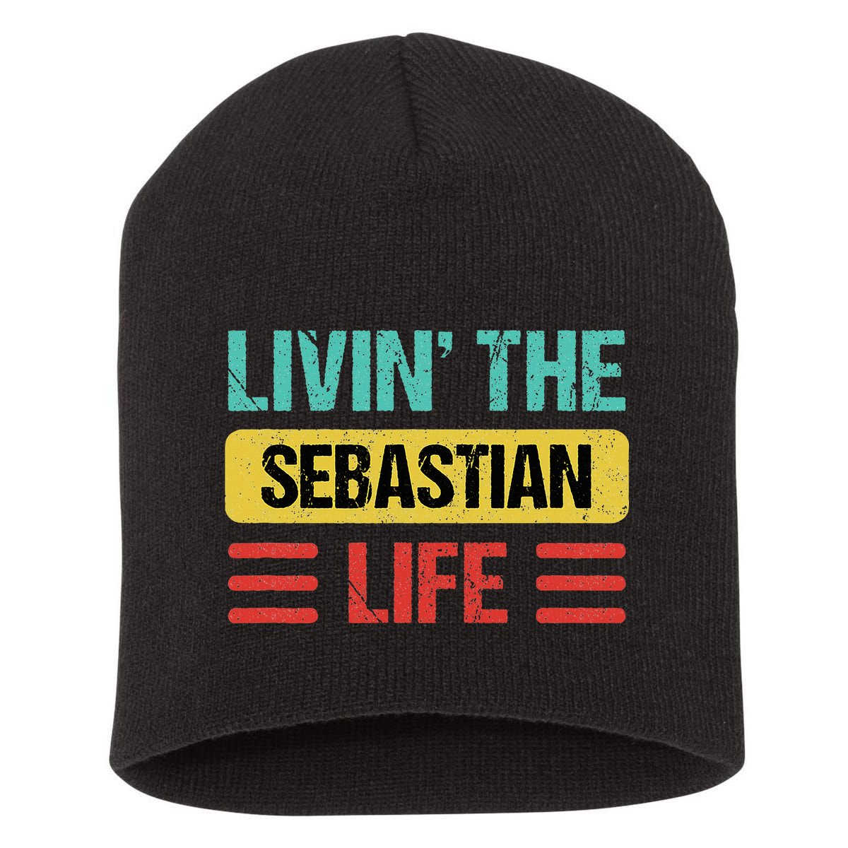 Sebastian Name Short Acrylic Beanie
