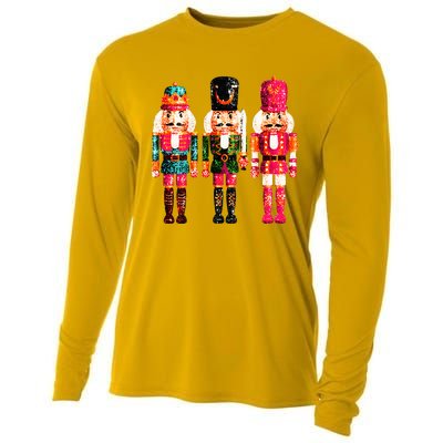 Sequin Nutcracker Cooling Performance Long Sleeve Crew