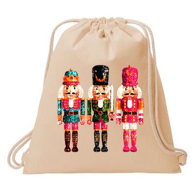 Sequin Nutcracker Drawstring Bag