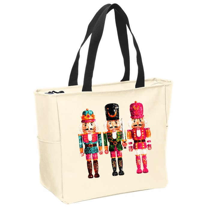 Sequin Nutcracker Zip Tote Bag