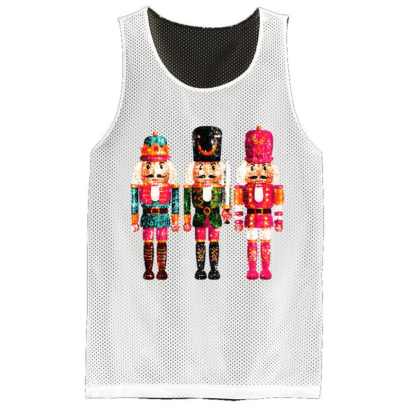 Sequin Nutcracker Mesh Reversible Basketball Jersey Tank