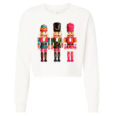 Sequin Nutcracker Cropped Pullover Crew
