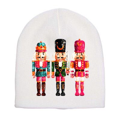 Sequin Nutcracker Short Acrylic Beanie