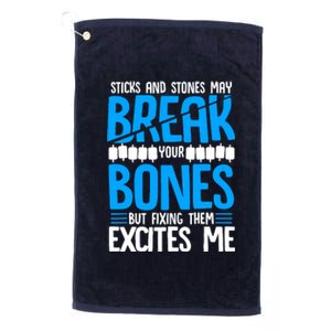 Sticks N Stones Break Ur Bones Orthopedic Surgeon Doctor Platinum Collection Golf Towel