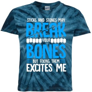 Sticks N Stones Break Ur Bones Orthopedic Surgeon Doctor Kids Tie-Dye T-Shirt