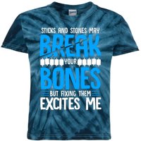 Sticks N Stones Break Ur Bones Orthopedic Surgeon Doctor Kids Tie-Dye T-Shirt