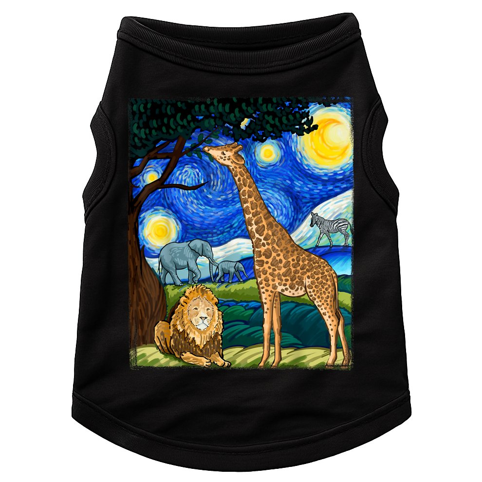 Safari Night Starry Night Zoo Animals Animal Art Safari Doggie Tank