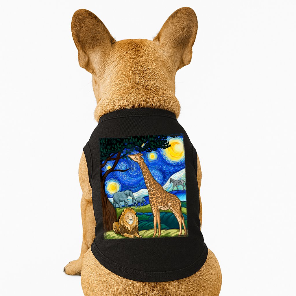 Safari Night Starry Night Zoo Animals Animal Art Safari Doggie Tank