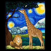Safari Night Starry Night Zoo Animals Animal Art Safari Doggie Tank