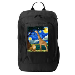 Safari Night Starry Night Zoo Animals Animal Art Safari City Backpack