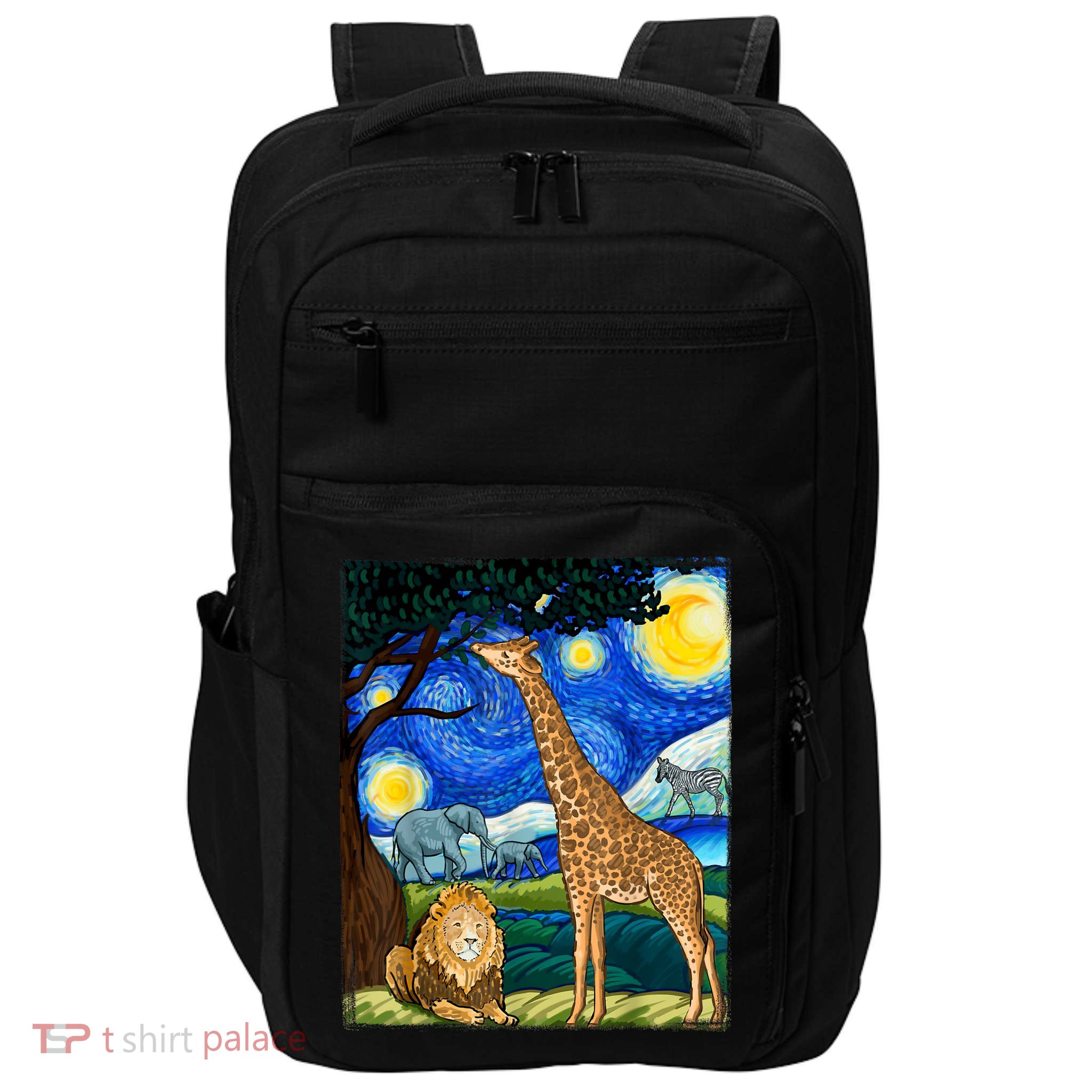 Safari Night Starry Night Zoo Animals Animal Art Safari Impact Tech Backpack