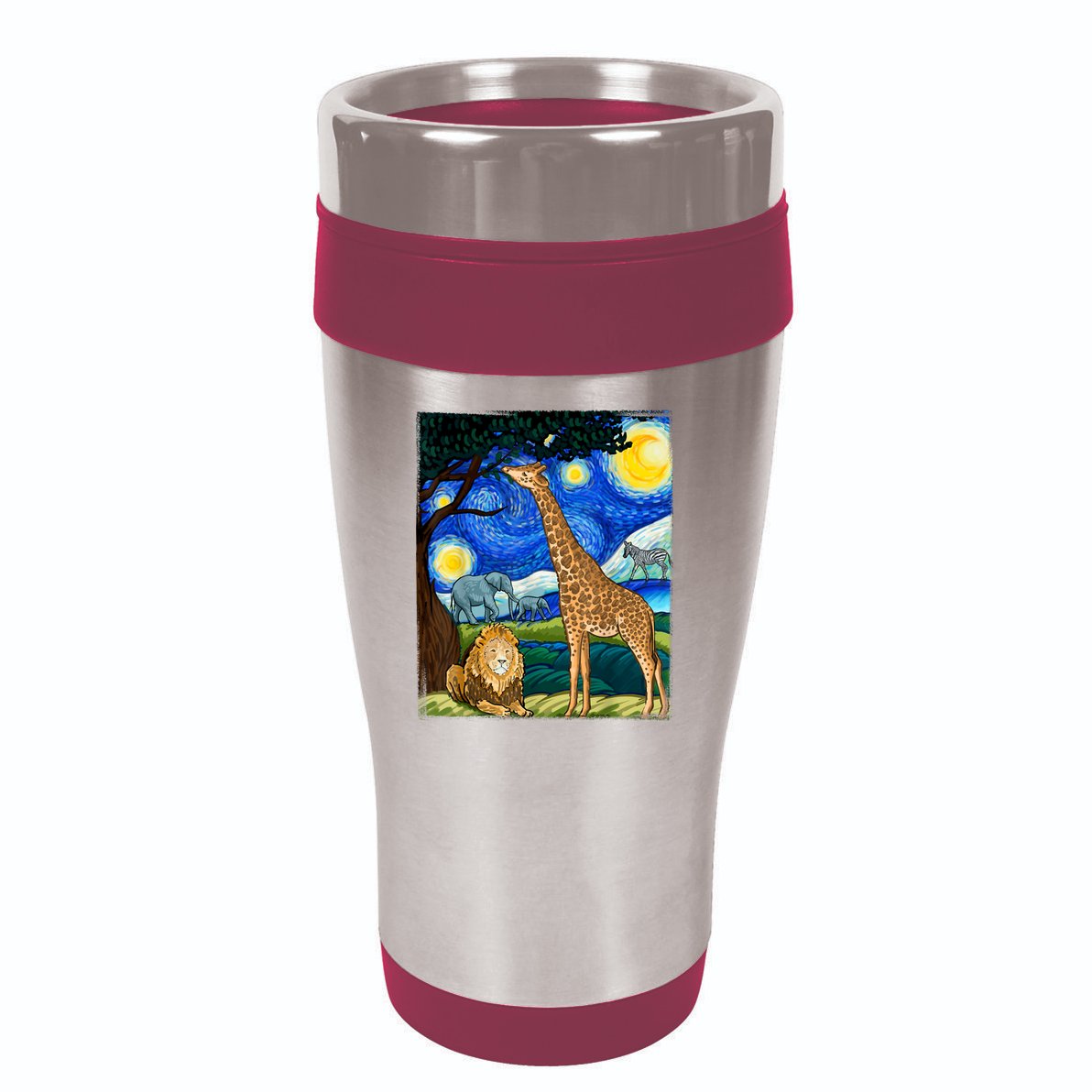 Safari Night Starry Night Zoo Animals Animal Art Safari 16oz Travel Tumbler