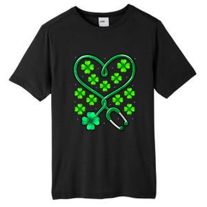 Shamrock Nurse St Patricks Day Stethoscope Heartbeat Clover Tall Fusion ChromaSoft Performance T-Shirt