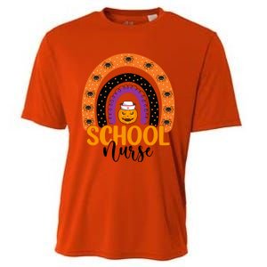 School Nurse Spooky Halloween Pumpkin Rainbow Nursing Great Gift Cooling Performance Crew T-Shirt