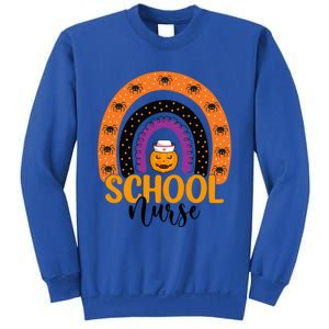 School Nurse Spooky Halloween Pumpkin Rainbow Nursing Great Gift Sweatshirt