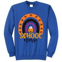 School Nurse Spooky Halloween Pumpkin Rainbow Nursing Great Gift Sweatshirt