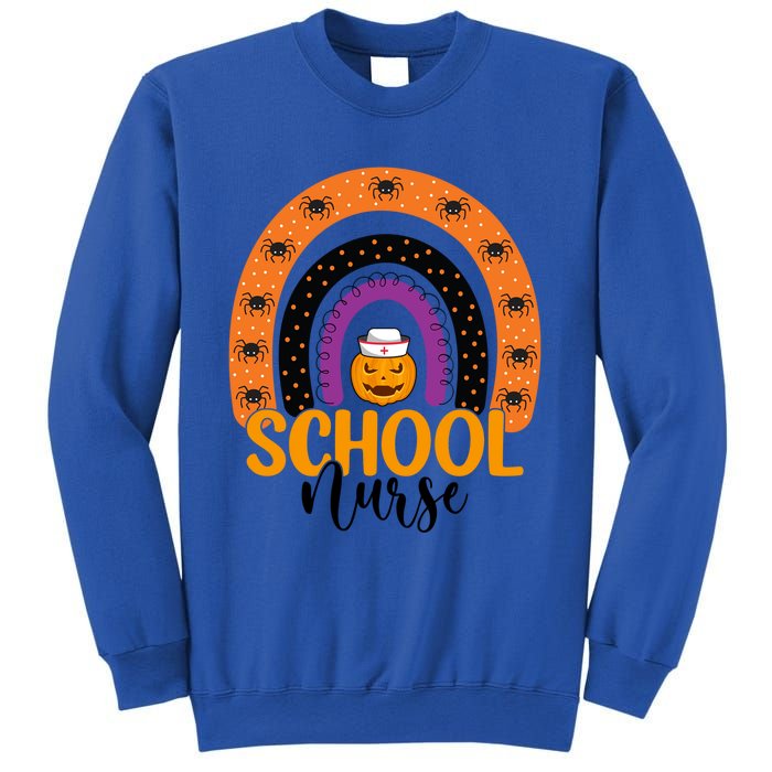 School Nurse Spooky Halloween Pumpkin Rainbow Nursing Great Gift Sweatshirt