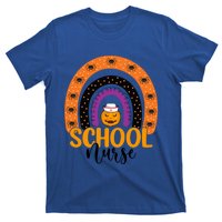 School Nurse Spooky Halloween Pumpkin Rainbow Nursing Great Gift T-Shirt