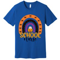 School Nurse Spooky Halloween Pumpkin Rainbow Nursing Great Gift Premium T-Shirt