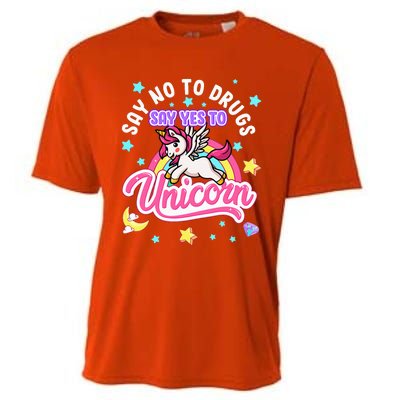 Say No Say Yes to Unicorns Red Ribbon Week Cooling Performance Crew T-Shirt