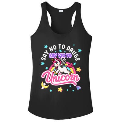 Say No Say Yes to Unicorns Red Ribbon Week Ladies PosiCharge Competitor Racerback Tank