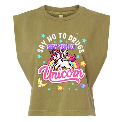 Say No Say Yes to Unicorns Red Ribbon Week Garment-Dyed Women's Muscle Tee