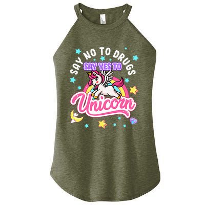 Say No Say Yes to Unicorns Red Ribbon Week Women’s Perfect Tri Rocker Tank