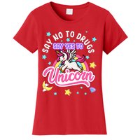 Say No Say Yes to Unicorns Red Ribbon Week Women's T-Shirt