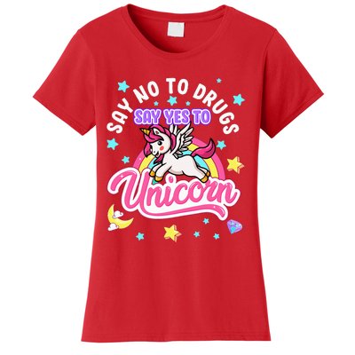 Say No Say Yes to Unicorns Red Ribbon Week Women's T-Shirt