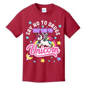 Say No Say Yes to Unicorns Red Ribbon Week Kids T-Shirt