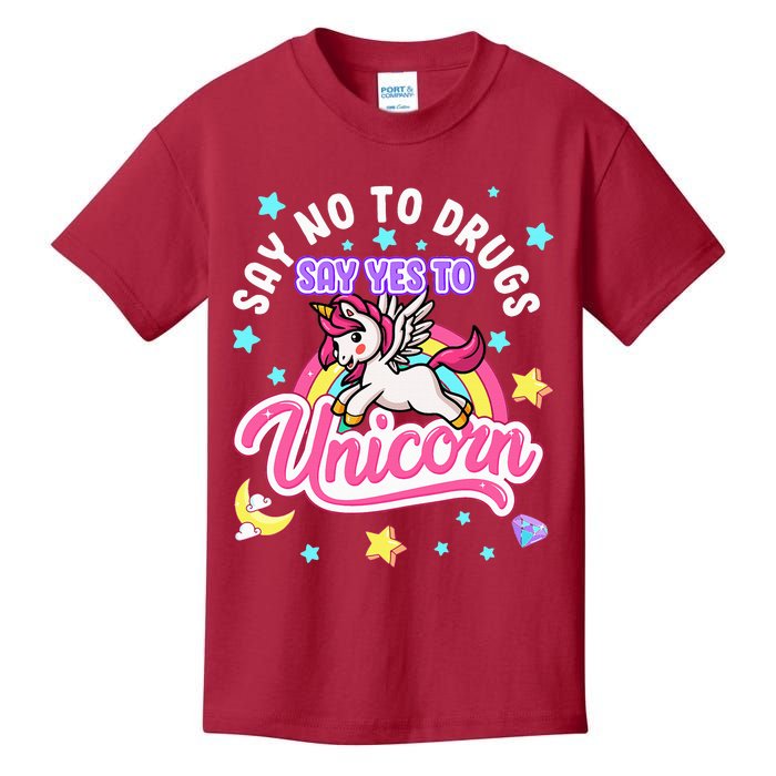 Say No Say Yes to Unicorns Red Ribbon Week Kids T-Shirt