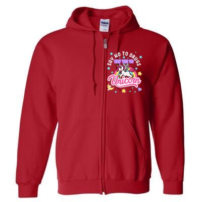 Say No Say Yes to Unicorns Red Ribbon Week Full Zip Hoodie