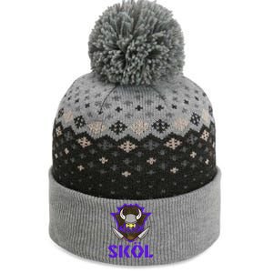 Skol Nordic Scandinavian Warrior Viking Helmet The Baniff Cuffed Pom Beanie