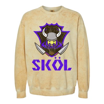 Skol Nordic Scandinavian Warrior Viking Helmet Colorblast Crewneck Sweatshirt