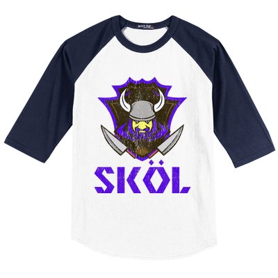 Skol Nordic Scandinavian Warrior Viking Helmet Baseball Sleeve Shirt