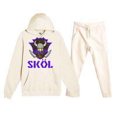 Skol Nordic Scandinavian Warrior Viking Helmet Premium Hooded Sweatsuit Set