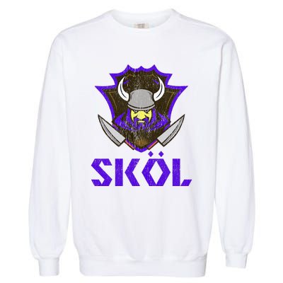 Skol Nordic Scandinavian Warrior Viking Helmet Garment-Dyed Sweatshirt