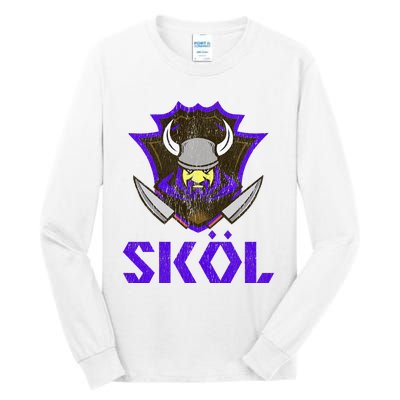 Skol Nordic Scandinavian Warrior Viking Helmet Tall Long Sleeve T-Shirt