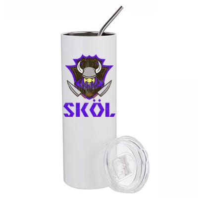 Skol Nordic Scandinavian Warrior Viking Helmet Stainless Steel Tumbler