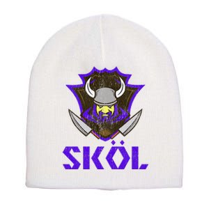 Skol Nordic Scandinavian Warrior Viking Helmet Short Acrylic Beanie