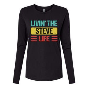 Steve Name Womens Cotton Relaxed Long Sleeve T-Shirt