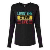 Steve Name Womens Cotton Relaxed Long Sleeve T-Shirt